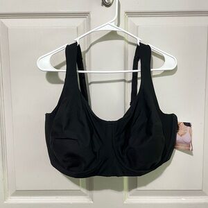 Black Full-Coverage Racerback Bra